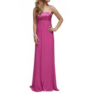 NEW MILANO FORMALS silken symphony gown in fuchsia